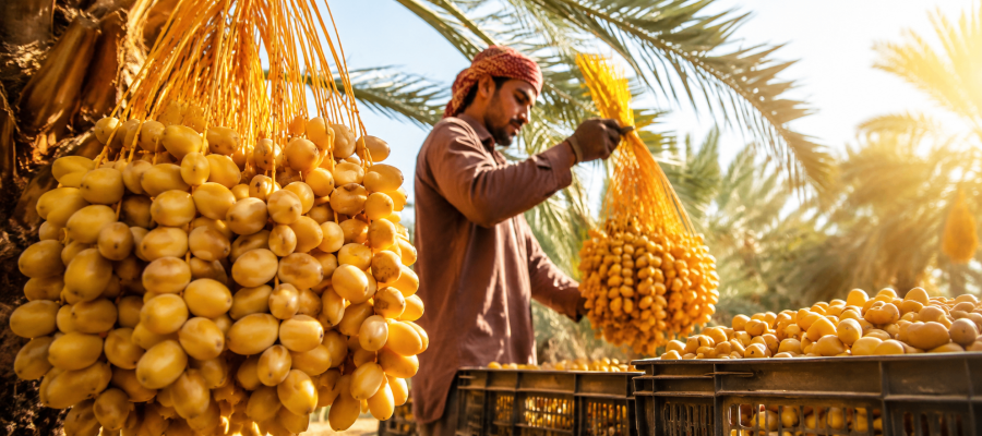 Date harvest time for export